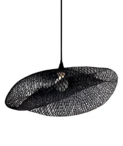Candeeiro de Teto preto em bambu - BAMBOO BLACK PZA19108 - Zambelis