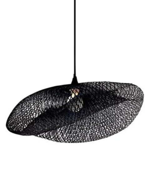 Candeeiro de Teto preto em bambu - BAMBOO BLACK PZA19108 - Zambelis