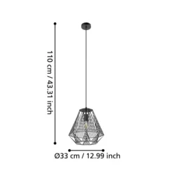Candeeiro de teto preto em forma de diamante STYPE EGLO 43692