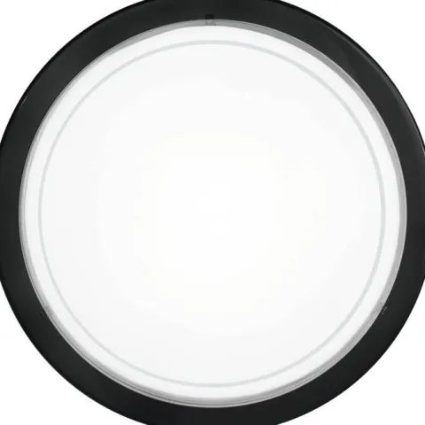 Candeeiro de Teto Redondo em Aço e Vidro Preto e Branco PLANET 1 EGLO 83159