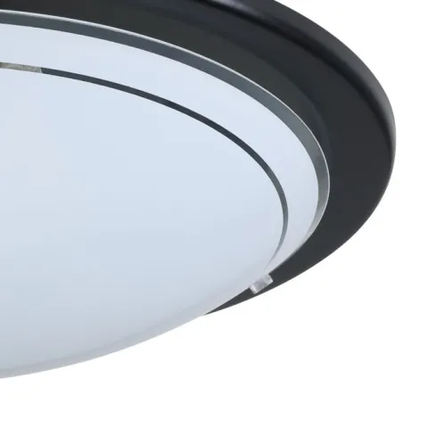 Candeeiro de Teto Redondo em Aço e Vidro Preto e Branco PLANET 1 EGLO 83159