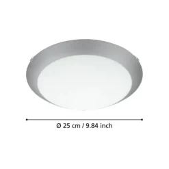 Candeeiro de Teto Redondo em Metal e Vidro Branco Acetinado MARS 1 EGLO 89248