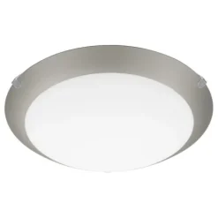 Candeeiro de Teto Redondo em Metal e Vidro Branco Acetinado MARS 1 EGLO 89248