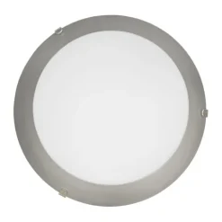 Candeeiro de Teto Redondo em Metal e Vidro Branco Acetinado MARS 1 EGLO 89248