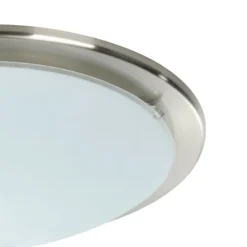 Candeeiro de Teto Redondo em Níquel Mate e Vidro Branco PLANET EGLO 82942