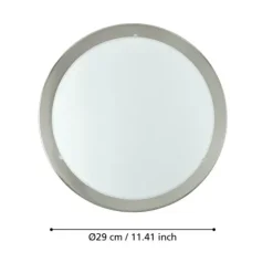 Candeeiro de Teto Redondo em Níquel Mate e Vidro Branco PLANET EGLO 82942