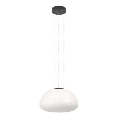 Candeeiro de Teto Suspenso BALMES com Abajur em Vidro Opalino Mate Branco 390201