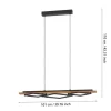 Candeeiro de teto suspenso BOYAL em madeira rústica e aço preto 901933