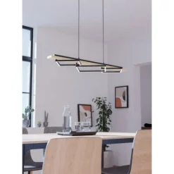 Candeeiro de teto suspenso BOYAL com LED e madeira clara EGLO 901927