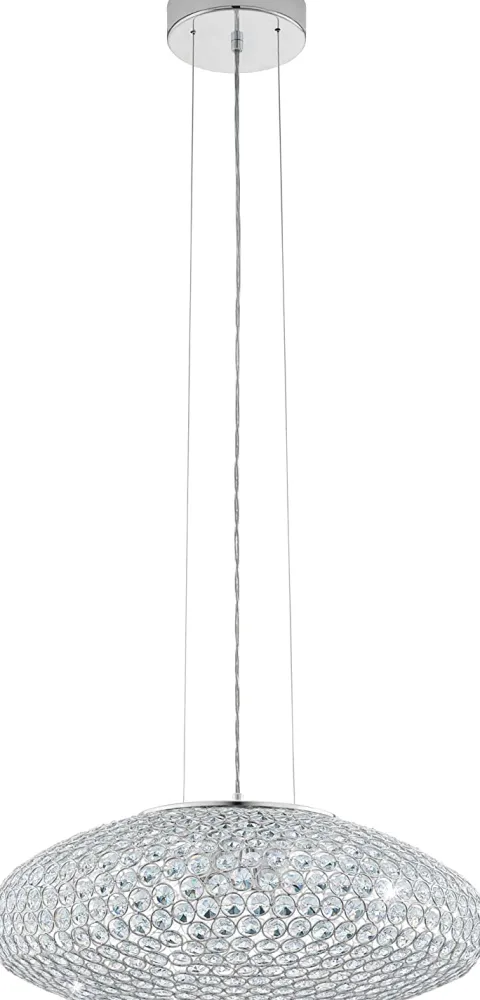 Candeeiro de Teto Suspenso CLEMENTE EGLO com Vidro Cristal Claro Elegante 95287