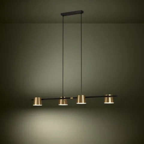 Candeeiro de teto suspenso com LED e latão escovado ALTAMIRA EGLO 39985