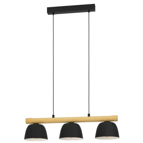 Candeeiro de teto suspenso com madeira e metal SHERBURN EGLO 43739