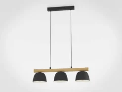 Candeeiro de teto suspenso com madeira e metal SHERBURN EGLO 43739