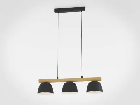 Candeeiro de teto suspenso com madeira e metal SHERBURN EGLO 43739