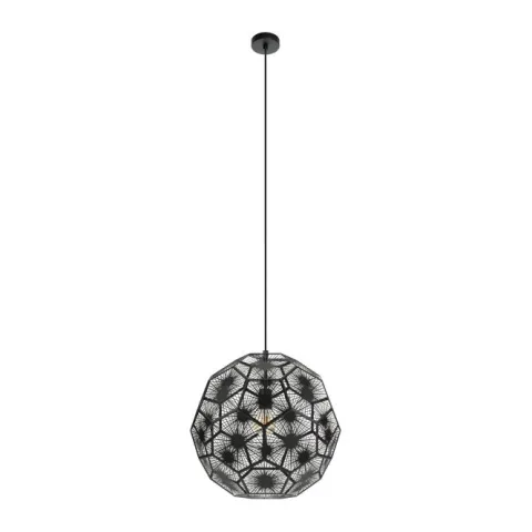 Candeeiro de teto suspenso com design geométrico em aço preto SKOURA 1 EGLO 39619