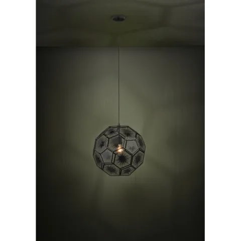 Candeeiro de teto suspenso com design geométrico em aço preto SKOURA 1 EGLO 39619
