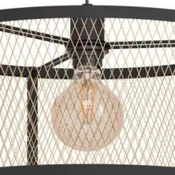 Candeeiro de teto suspenso com abajur redondo em metal DELLOW EGLO 43604