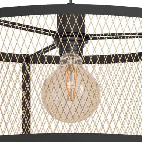 Candeeiro de teto suspenso com abajur redondo em metal DELLOW EGLO 43604