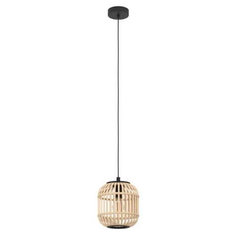 Candeeiro de teto suspenso com abajur em bambu natural BORDESLEY EGLO 43231