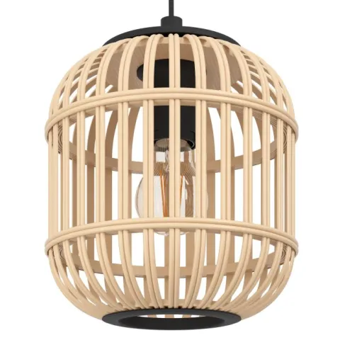 Candeeiro de teto suspenso com abajur em bambu natural BORDESLEY EGLO 43231