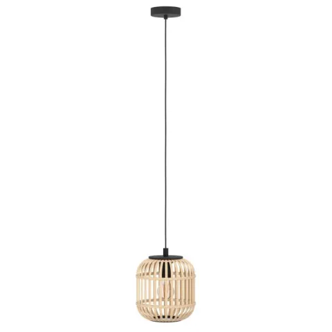 Candeeiro de teto suspenso com abajur em bambu natural BORDESLEY EGLO 43231