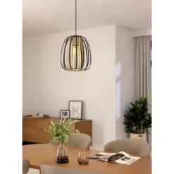 Candeeiro de teto suspenso com tiras de metal latão e preto ENCINITOS EGLO 99665