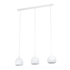 Candeeiro de teto suspenso com três abajures em metal branco ROCCAFORTE EGLO 97857
