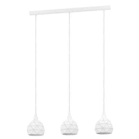 Candeeiro de teto suspenso com três abajures em metal branco ROCCAFORTE EGLO 97857