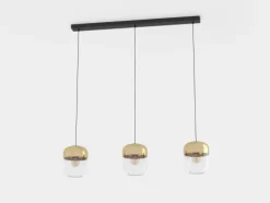 Candeeiro de teto suspenso com vidro transparente e detalhes dourados MARYVILLA EGLO 900551