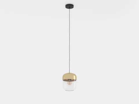 Candeeiro de teto suspenso com vidro transparente e detalhes dourados MARYVILLA EGLO 900549