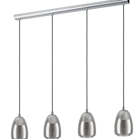 Candeeiro de teto suspenso com vidro preto fumado ALOBRASE EGLO 98616