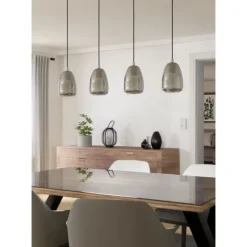Candeeiro de teto suspenso com vidro preto fumado ALOBRASE EGLO 98616