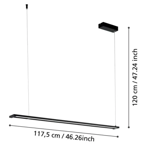 Candeeiro de teto suspenso com LED regulável AMONTILLADO EGLO 98492
