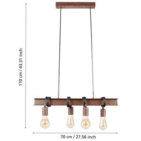 Candeeiro de teto suspenso com 4 lâmpadas TOWNSHEND EGLO 43523