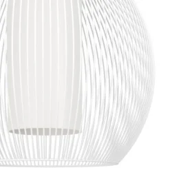 Candeeiro de teto suspenso com abajur de arame branco RAZONI 1 EGLO 900829