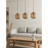 Candeeiro de teto suspenso com abajures em bambu natural BORDESLEY EGLO 43217