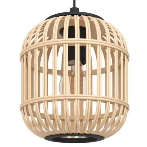 Candeeiro de teto suspenso com abajures em bambu natural BORDESLEY EGLO 43217
