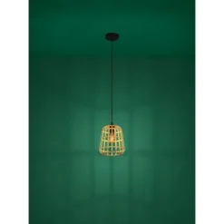 Candeeiro de teto suspenso com abajur de bambu MONTEZUELO EGLO 390152