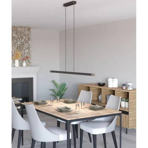 Candeeiro de teto suspenso com LED e madeira LISCIANA EGLO 900175