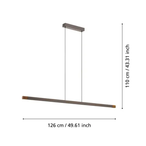 Candeeiro de teto suspenso com LED e madeira LISCIANA EGLO 900175