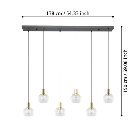 Candeeiro de teto suspenso com bolas de vidro TERQUE EGLO 390281