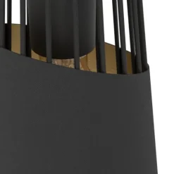 Candeeiro de teto suspenso em metal preto com abajur de tecido AUSTELL EGLO 49447