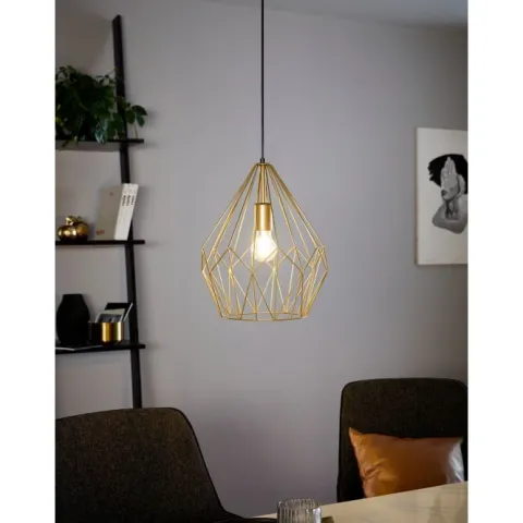 Candeeiro de teto suspenso em forma de diamante dourado CARLTON EGLO 49933