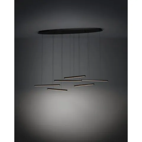 Candeeiro de teto suspenso LED com barras de luz em aço preto LINDOZA EGLO 39915