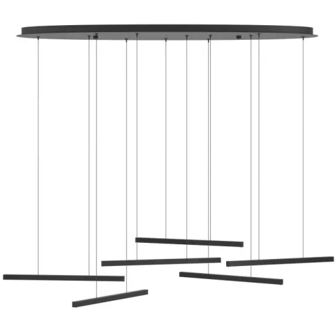 Candeeiro de teto suspenso LED com barras de luz em aço preto LINDOZA EGLO 39915