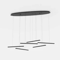 Candeeiro de teto suspenso LED com barras de luz em aço preto LINDOZA EGLO 39915