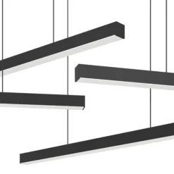 Candeeiro de teto suspenso LED com barras de luz em aço preto LINDOZA EGLO 39915