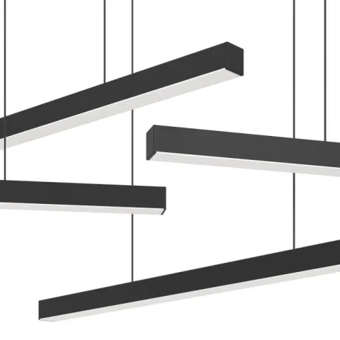Candeeiro de teto suspenso LED com barras de luz em aço preto LINDOZA EGLO 39915