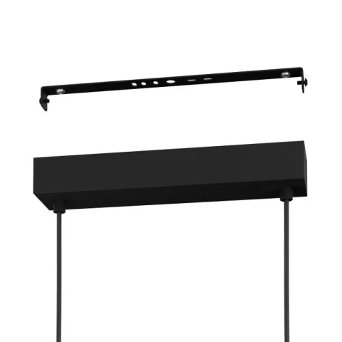 Candeeiro de teto suspenso LED preto com painel acrílico BUCITA EGLO 39901