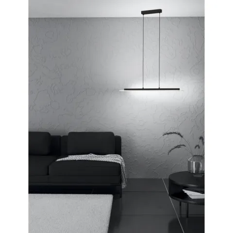 Candeeiro de teto suspenso LED preto com painel acrílico BUCITA EGLO 39901